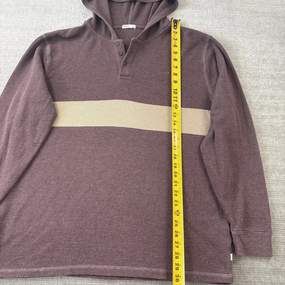 KATIN USA Horizon Long Sleeve Sweater Men XL Waffle Thermal Brown Hooded Surfer